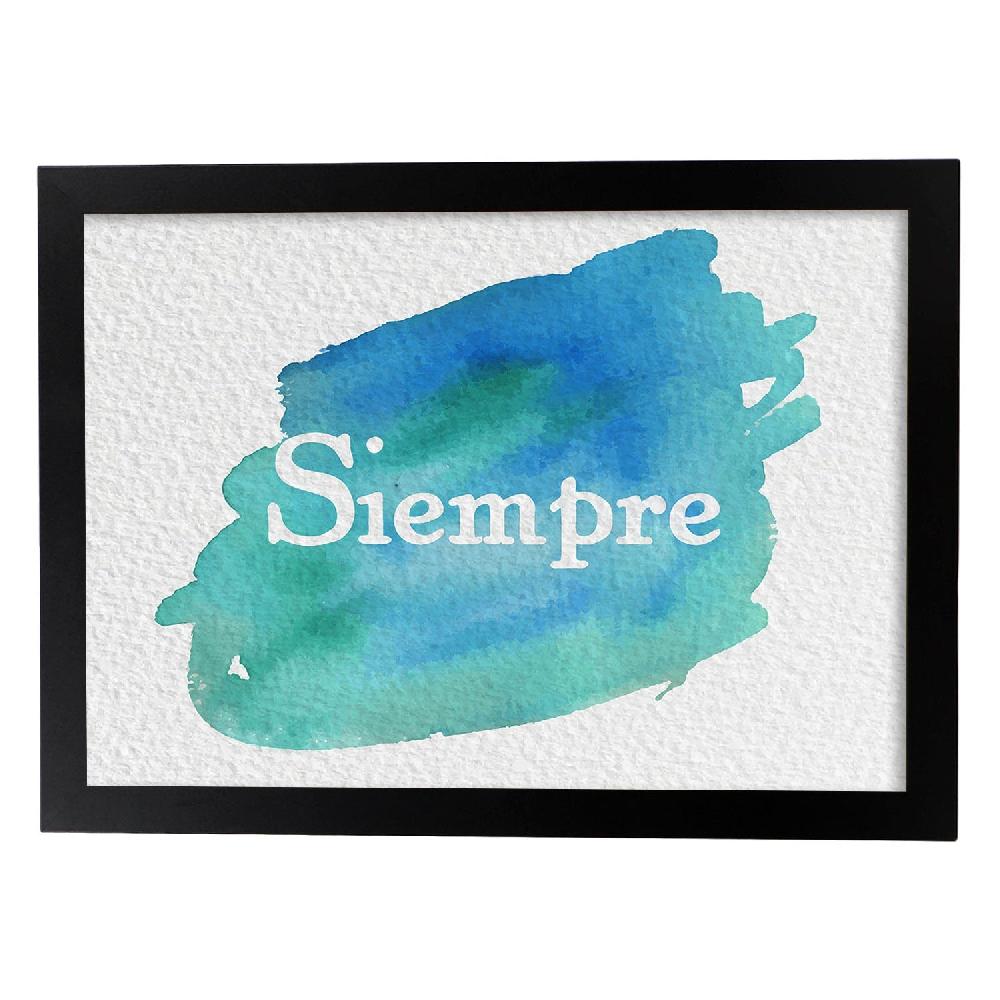 Nacnic Lámina De Palabra Siempre Con Diseño Acuarela Colorido