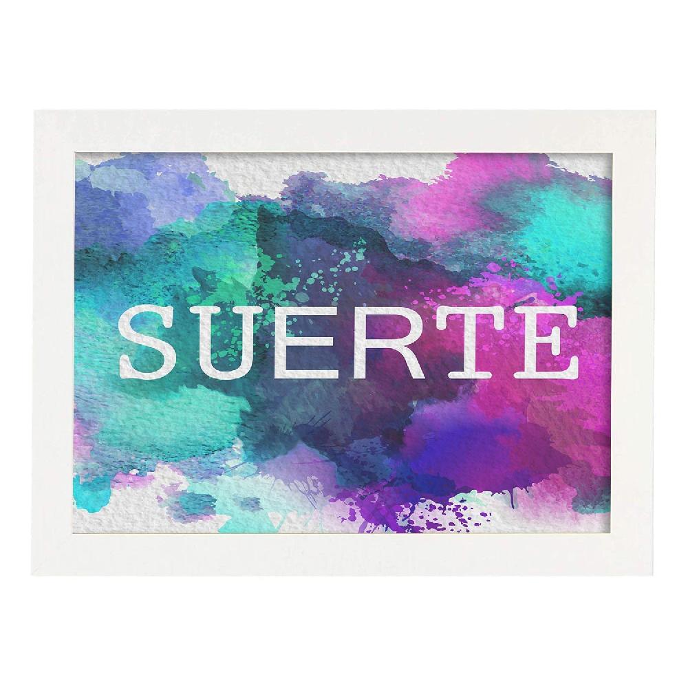 Nacnic Lámina De Palabra Suerte Con Diseño Colorido