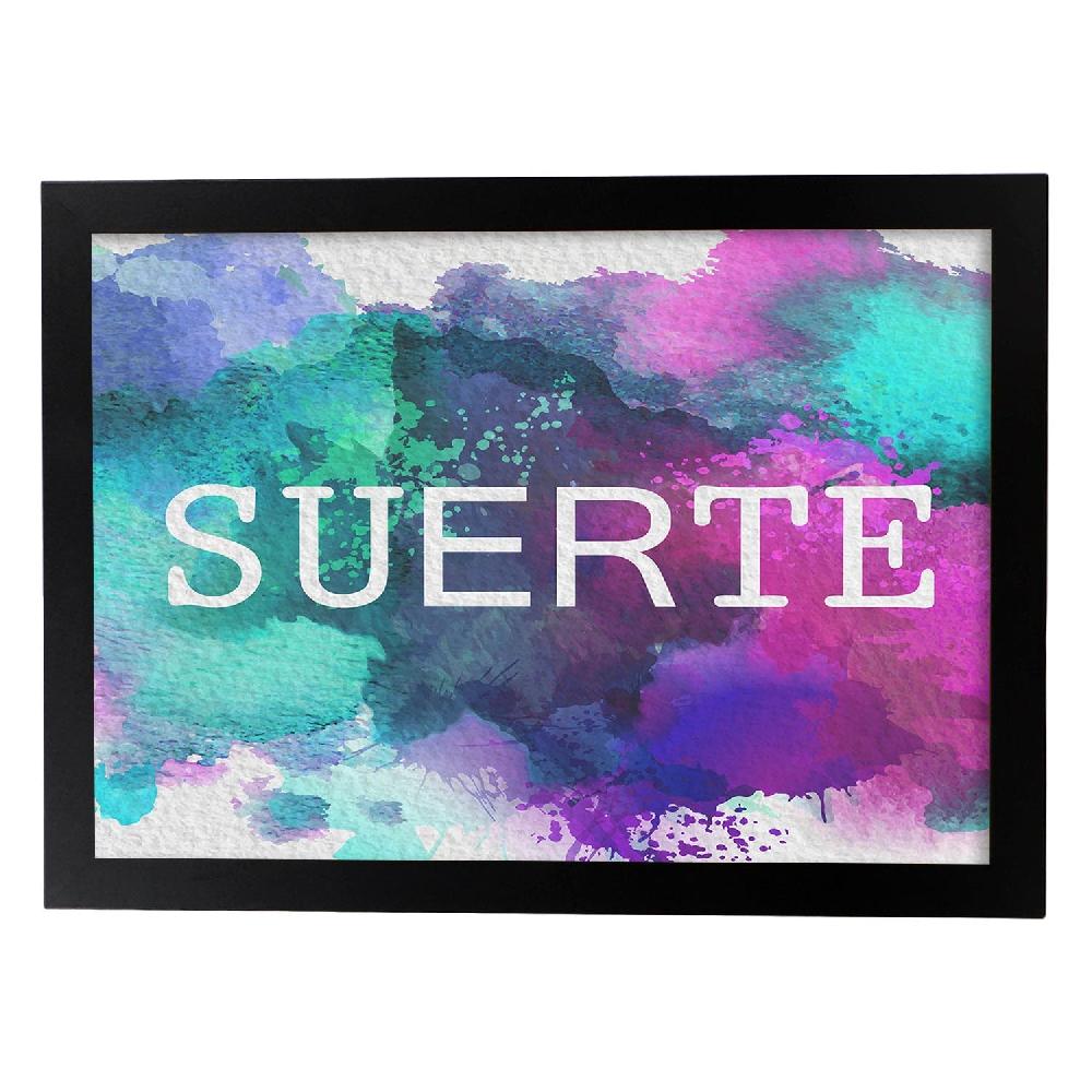 Nacnic Lámina De Palabra Suerte Con Diseño Colorido