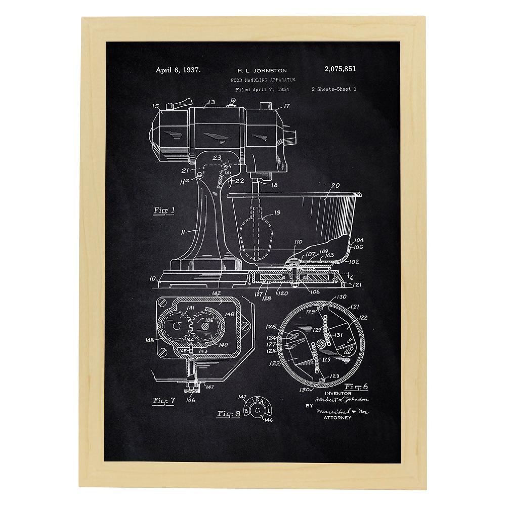 Nacnic Lámina De Patente De Batidora Industrial Antigua