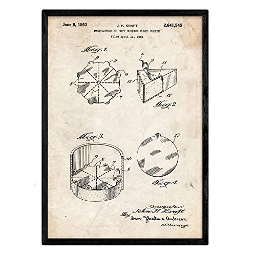 Nacnic Lámina De Patente De Empaquetado De Quesitos Antigua
