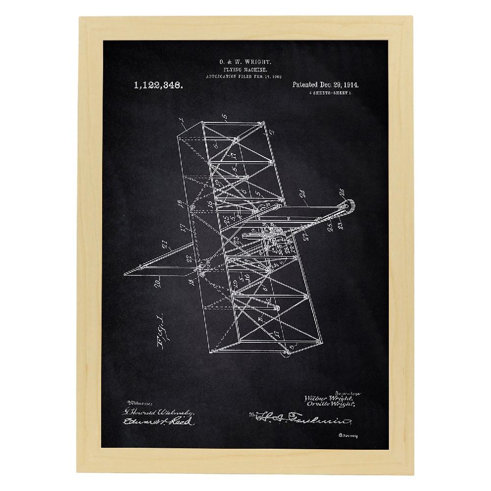 Nacnic Lámina De Patente De Máquina Voladora Antigua