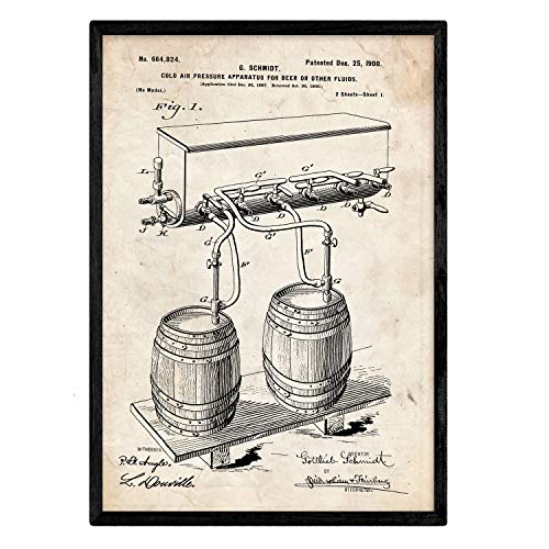 nacnic Lámina de Patente de Presion Cerveza Antigua