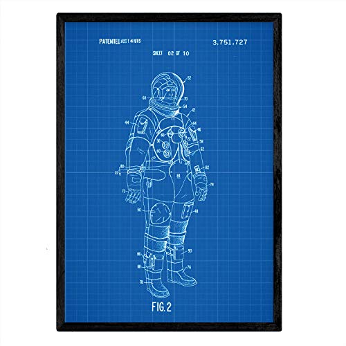 Nacnic Lámina De Patente De Traje De Astronauta Antiguo