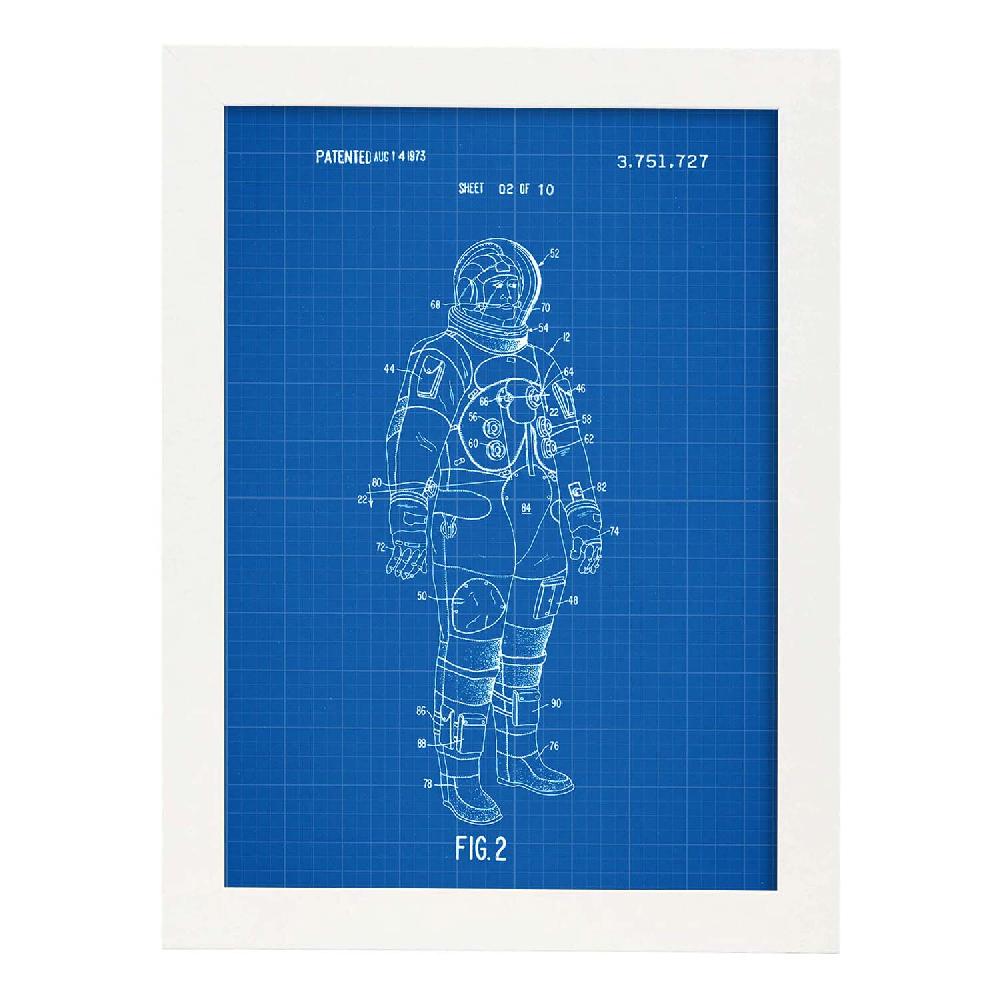 Nacnic Lámina De Patente De Traje De Astronauta Antiguo