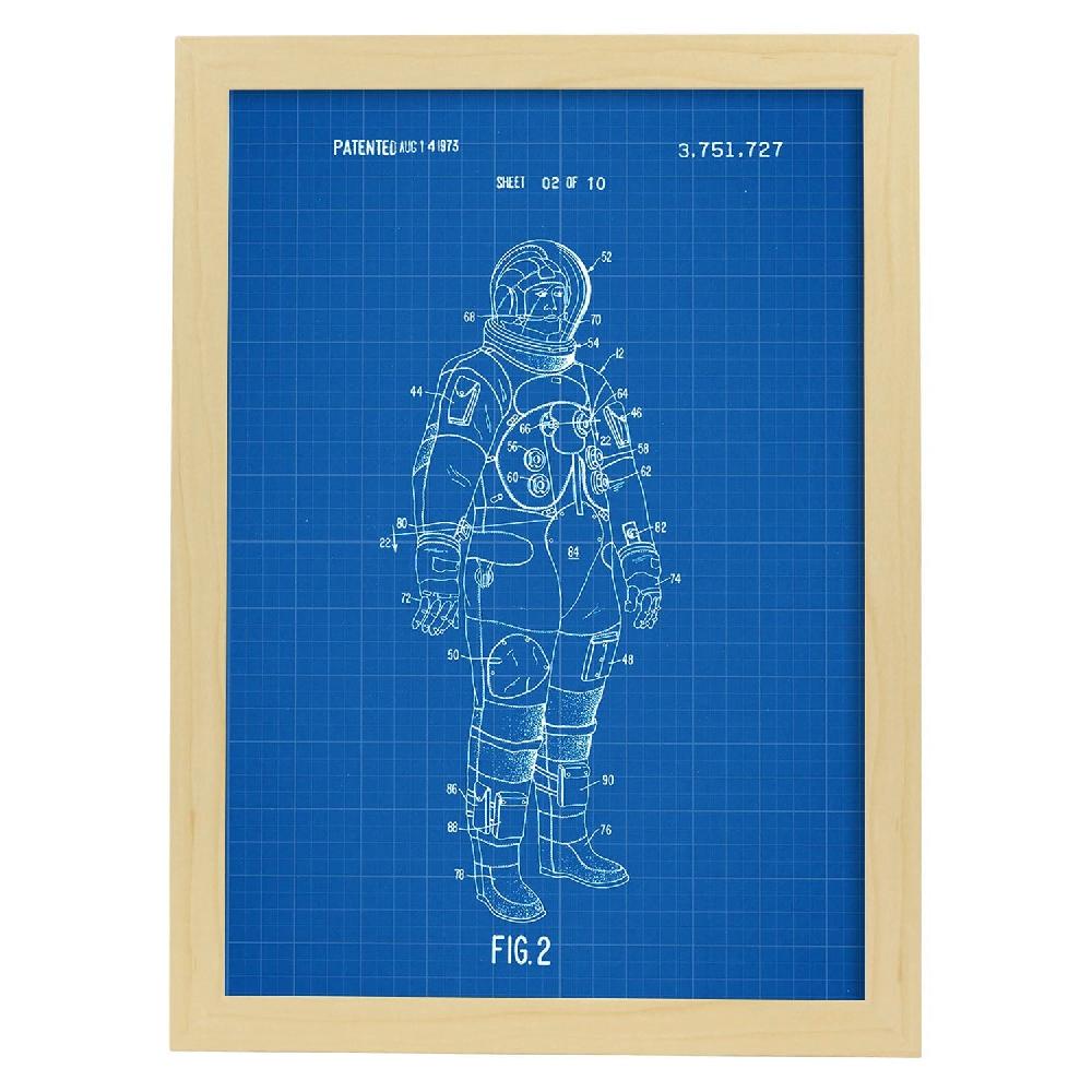 Nacnic Lámina De Patente De Traje De Astronauta Antiguo