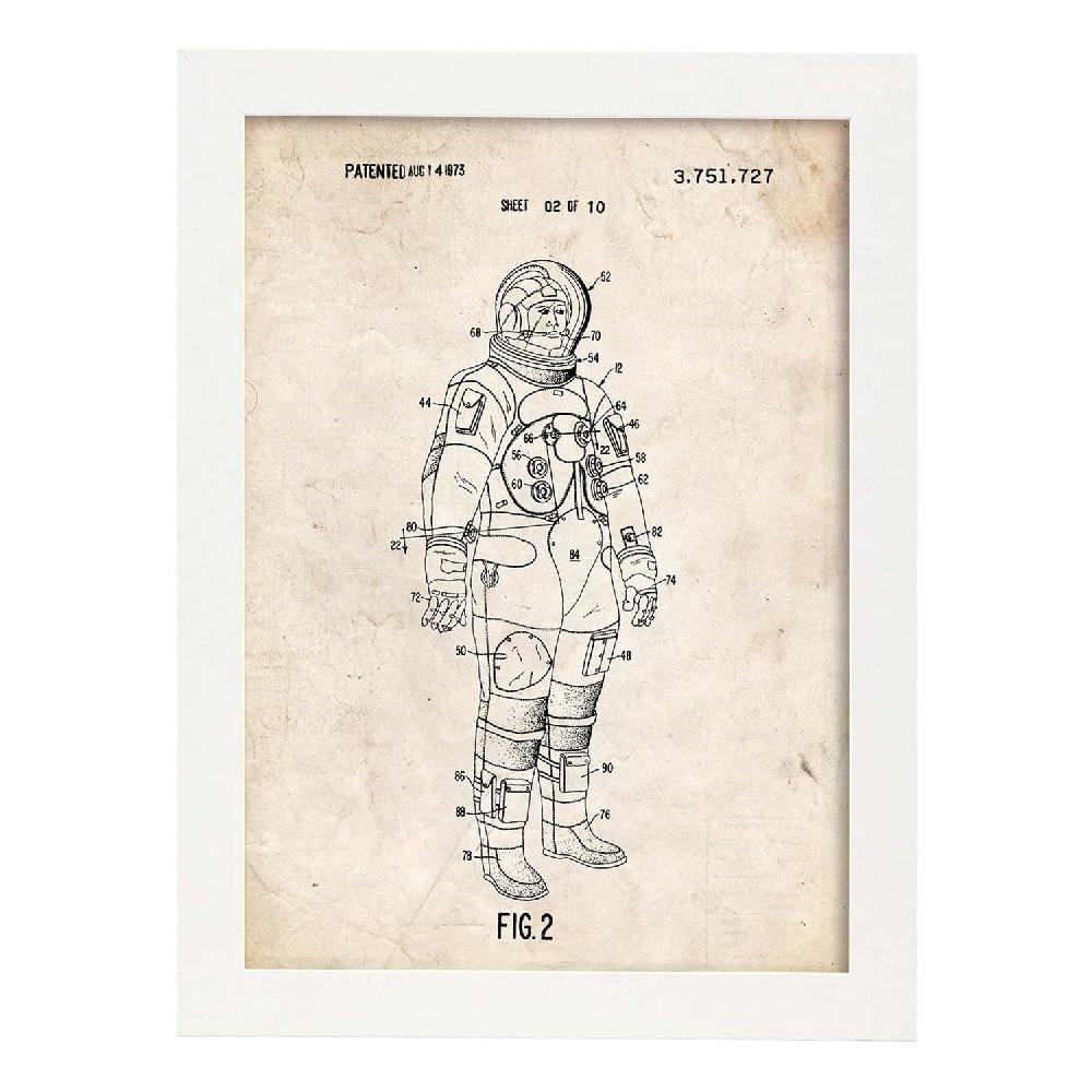 Nacnic Lámina De Patente De Traje De Astronauta Antiguo