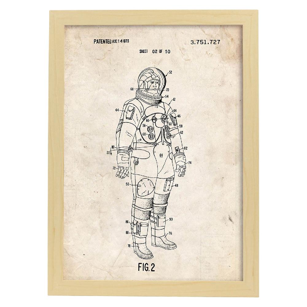 Nacnic Lámina De Patente De Traje De Astronauta Antiguo