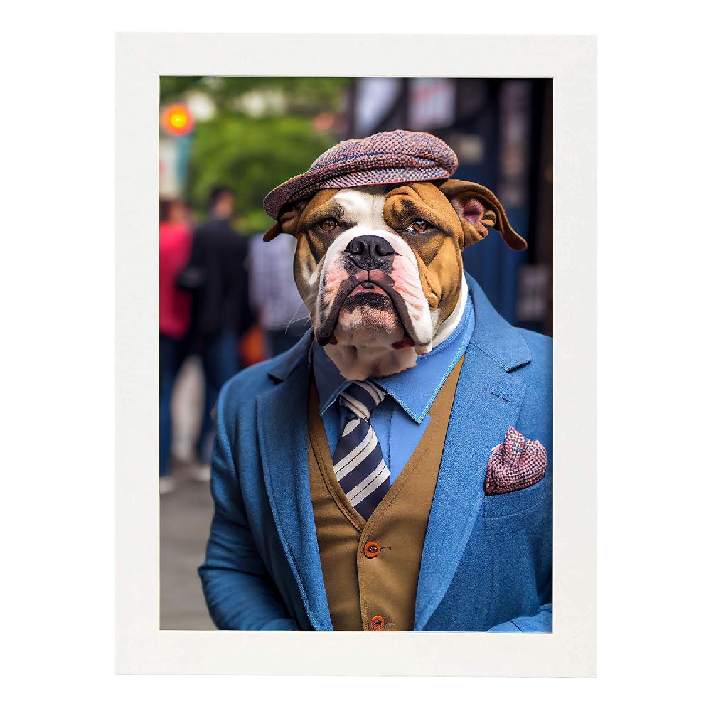 Nacnic Lámina De Perro Bulldog Americano Nacnico Con Ropa Humana