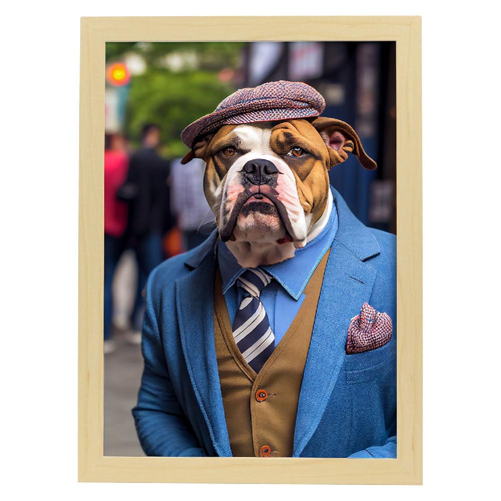 Nacnic Lámina De Perro Bulldog Americano Nacnico Con Ropa Humana