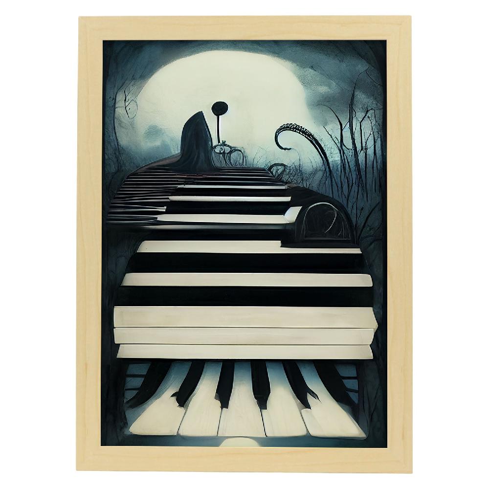 Nacnic Lámina De Piano Amistoso Al Estilo T. Burton De Nacnic