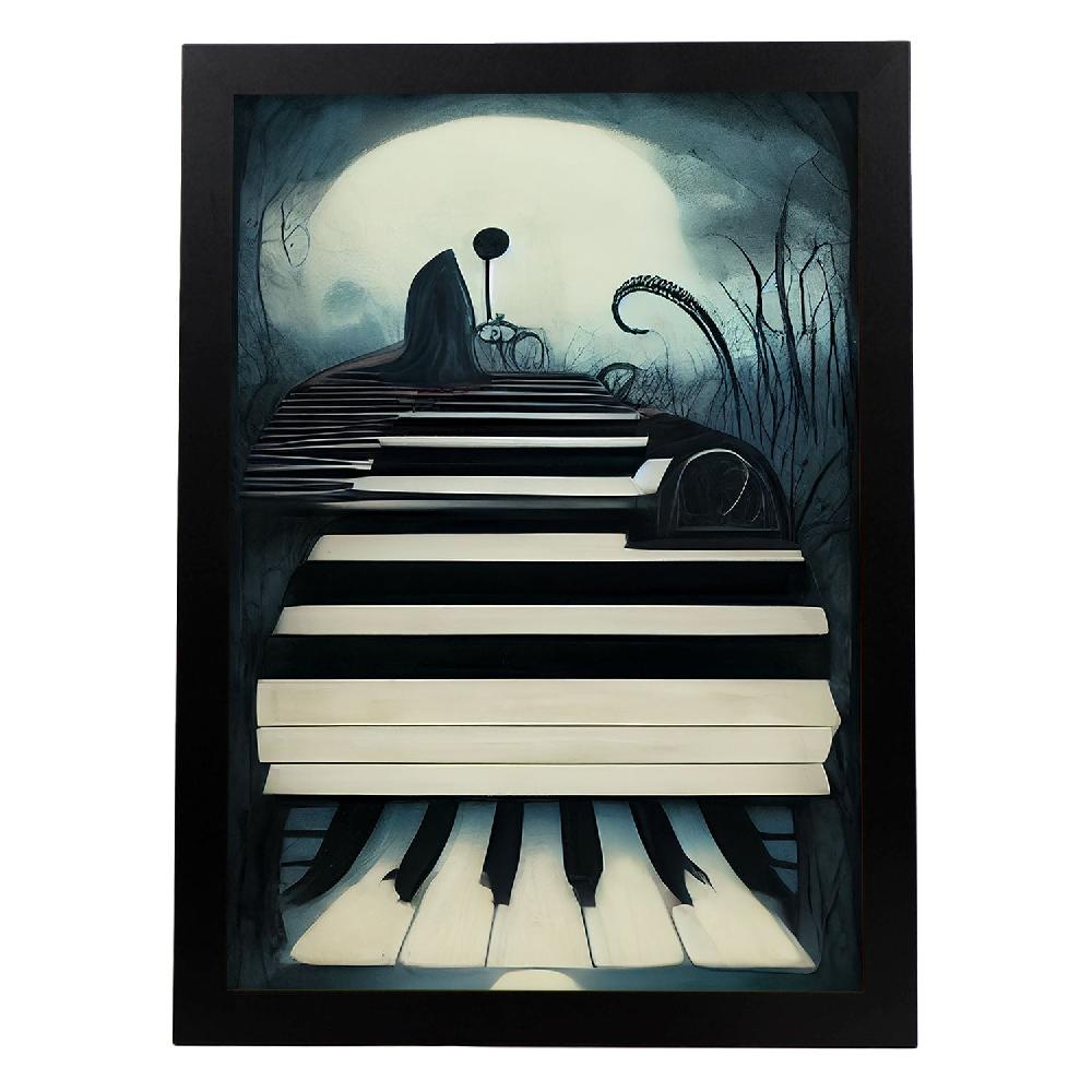 nacnic Lámina de Piano Amistoso al estilo T. Burton de Nacnic