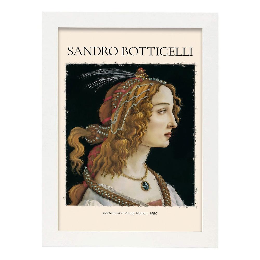 Nacnic Lámina De Retrato De Mujer Joven Inspirada En Sandro Botticelli