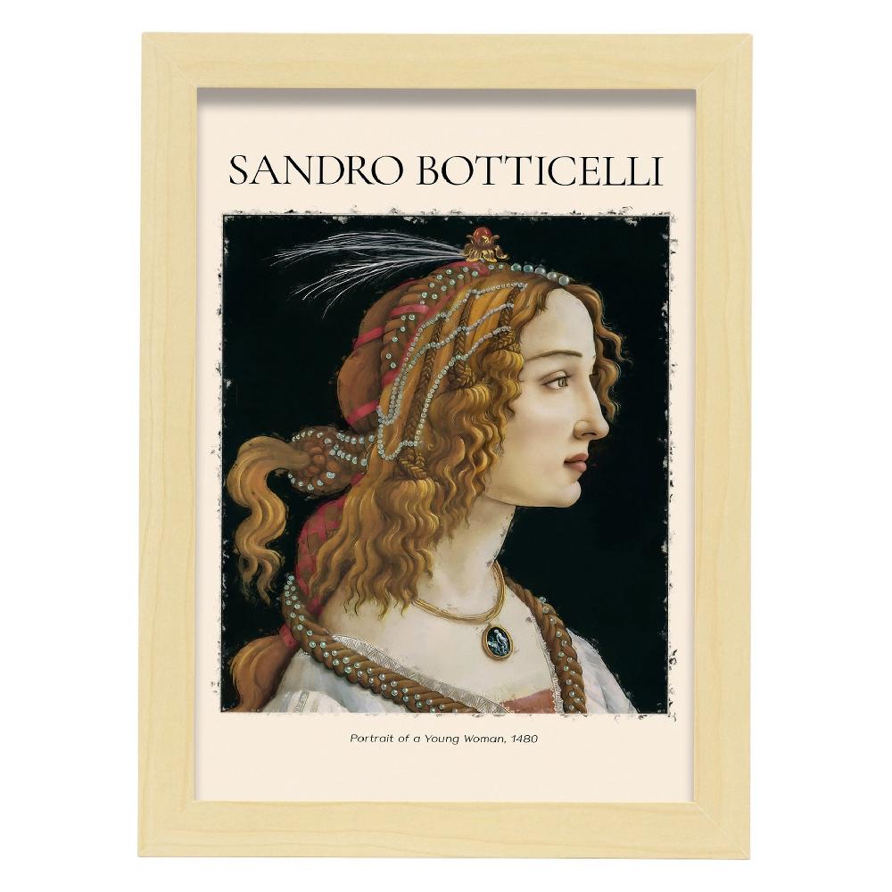 Nacnic Lámina De Retrato De Mujer Joven Inspirada En Sandro Botticelli