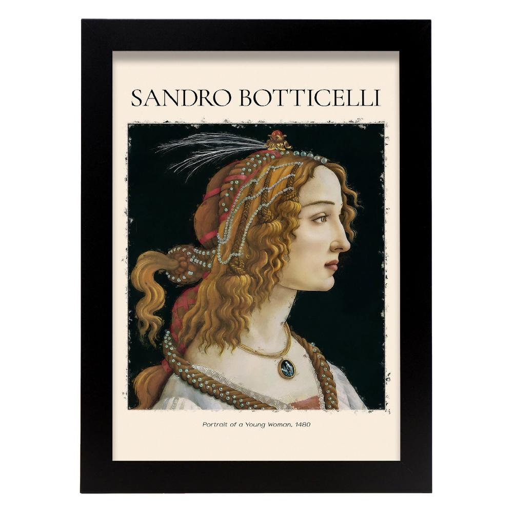 Nacnic Lámina De Retrato De Mujer Joven Inspirada En Sandro Botticelli