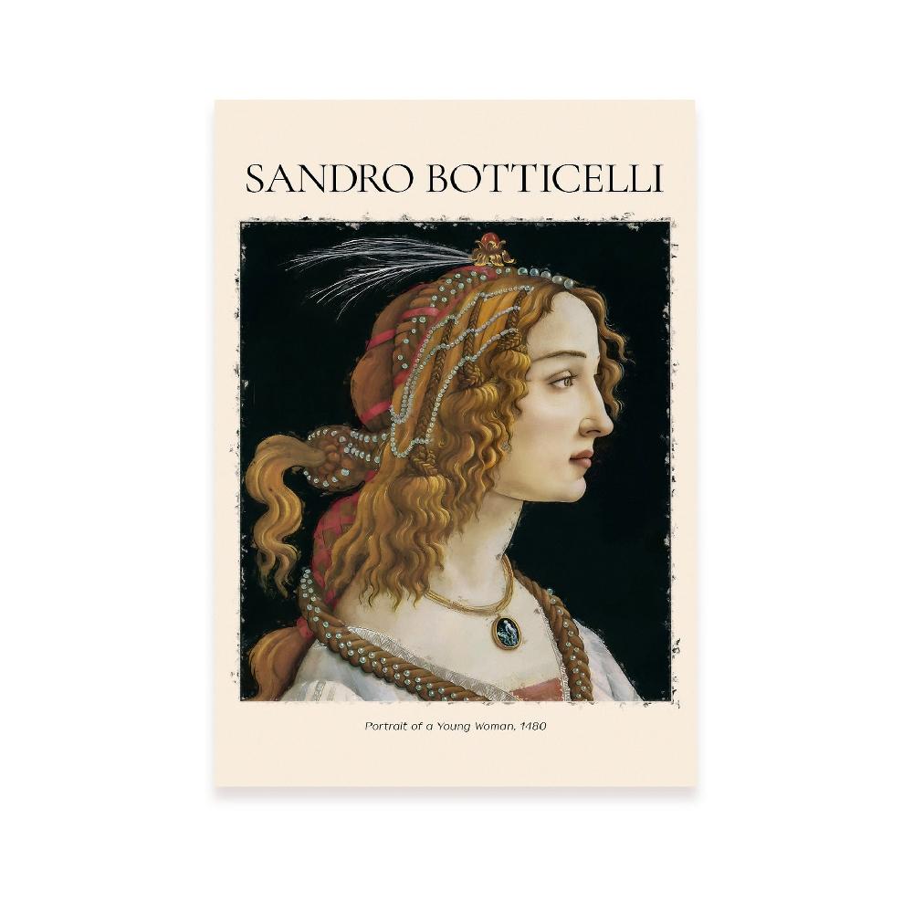 nacnic Lámina de Retrato de Mujer Joven inspirada en Sandro Botticelli