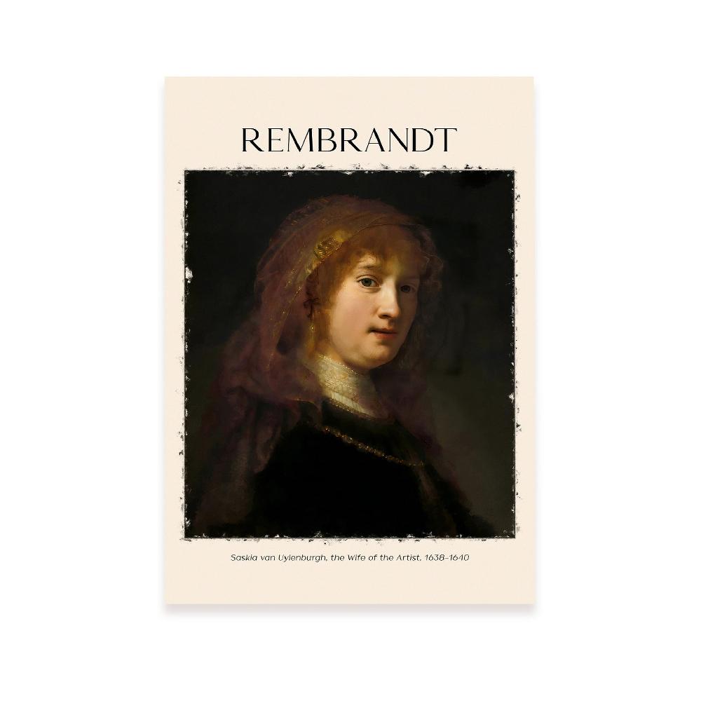 nacnic Lámina de Saskia Van Uylenburgh inspirada en Rembrandt