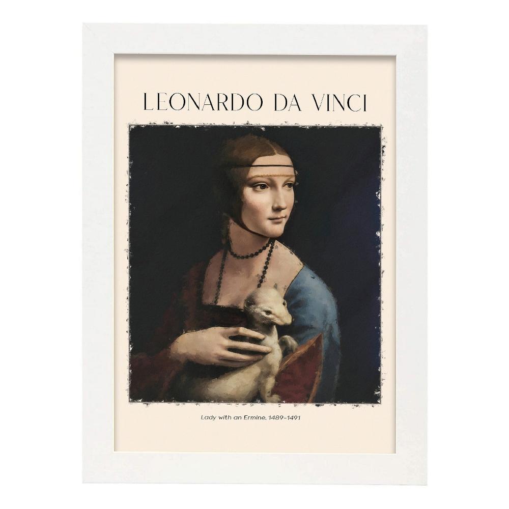 Nacnic Lámina De Señora Con Armiño Inspirada En Leonardo Da Vinci