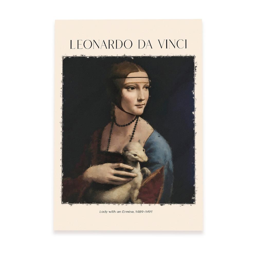 Nacnic Lámina De Señora Con Armiño Inspirada En Leonardo Da Vinci