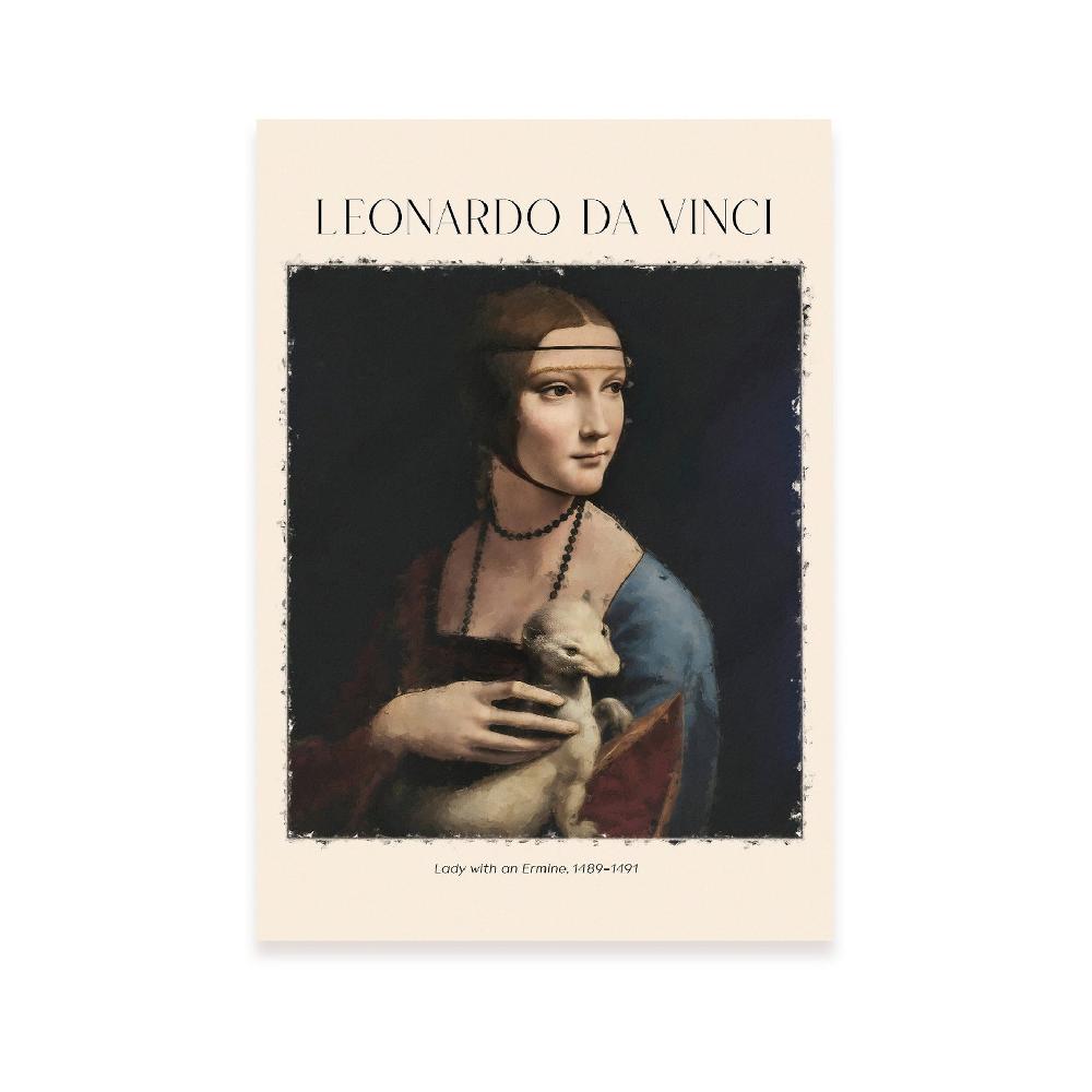 nacnic Lámina de Señora con Armiño Inspirada en Leonardo da Vinci