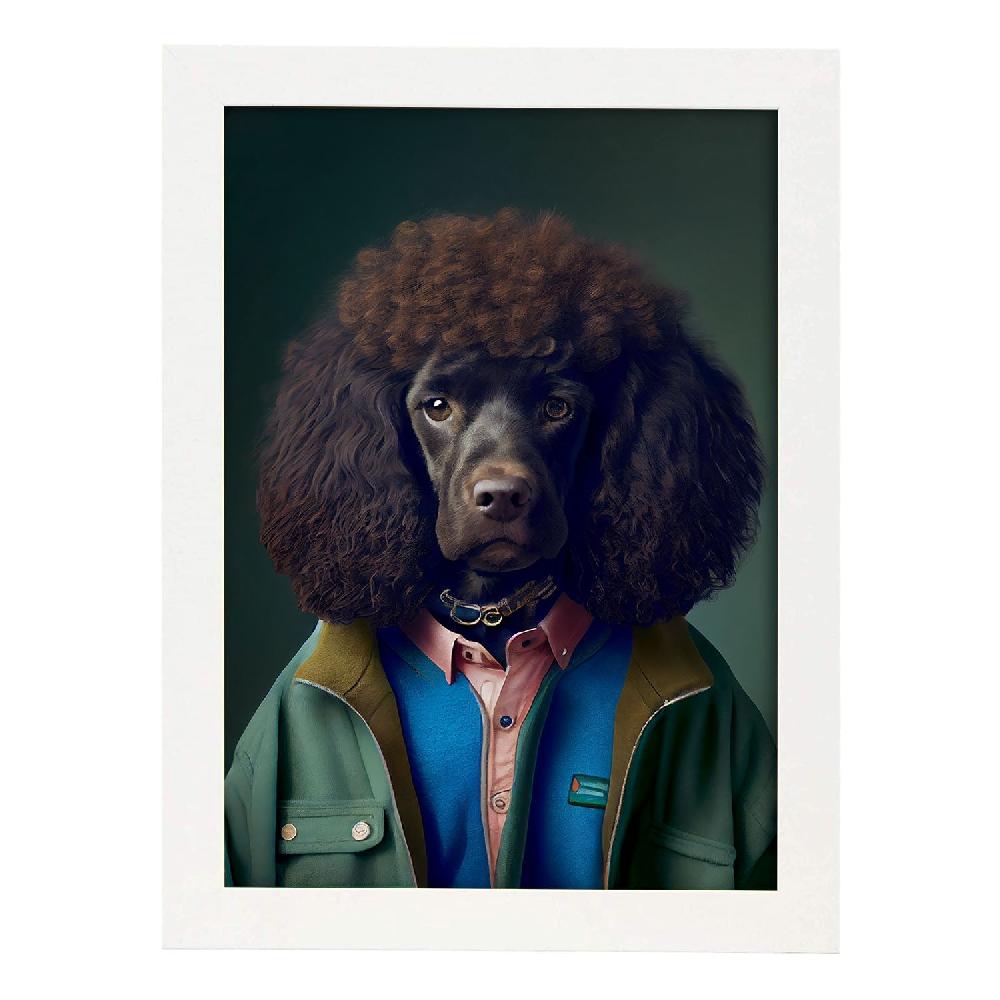 Nacnic Lámina De Spaniel De Agua Irlandesa Nacnica Vestida De Humano