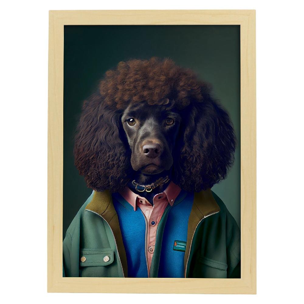 Nacnic Lámina De Spaniel De Agua Irlandesa Nacnica Vestida De Humano