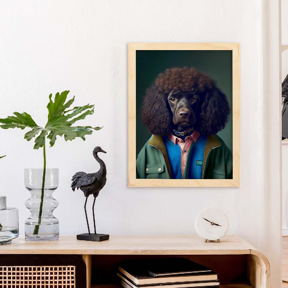 Nacnic Lámina De Spaniel De Agua Irlandesa Nacnica Vestida De Humano