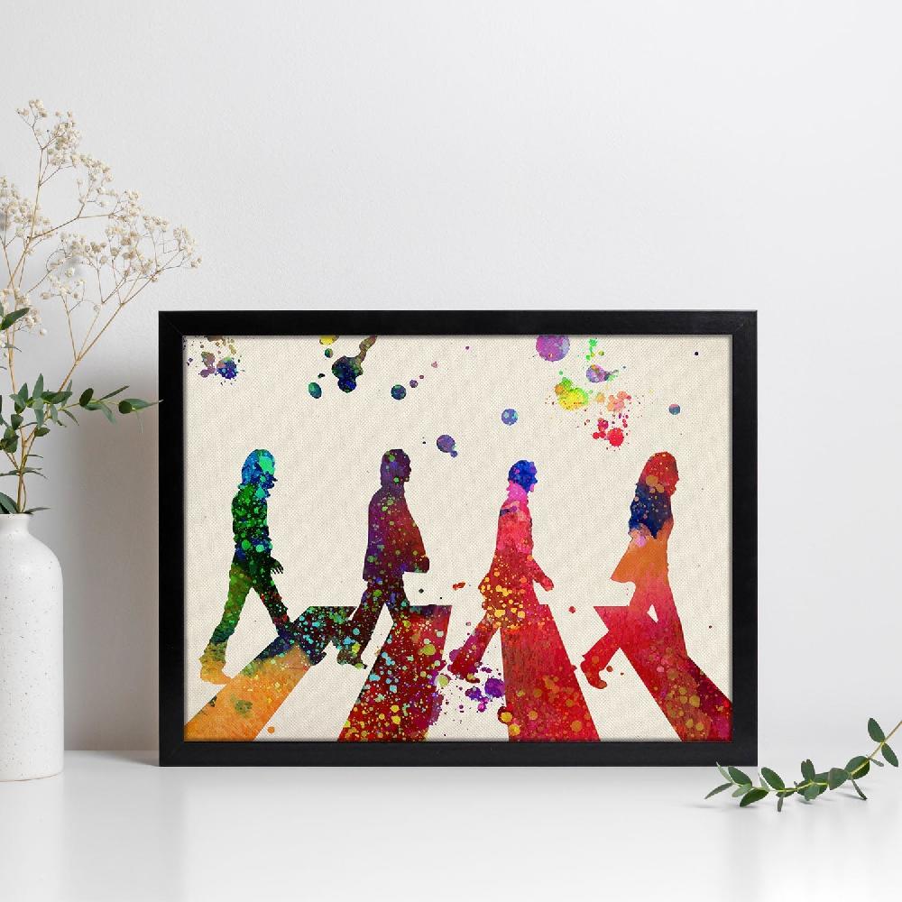 nacnic Lámina de The Beatles en estilo explosión de color