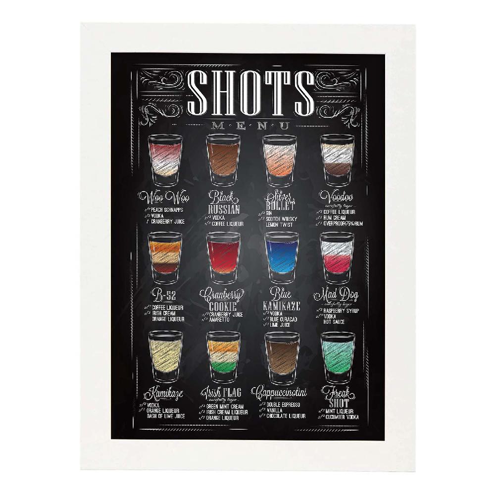 Nacnic Lámina De Tipos De Chupitos Y Cervezas Para Bares