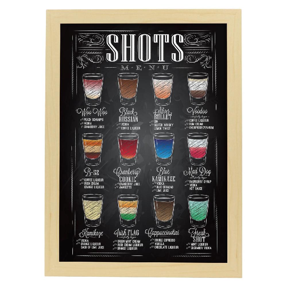 Nacnic Lámina De Tipos De Chupitos Y Cervezas Para Bares