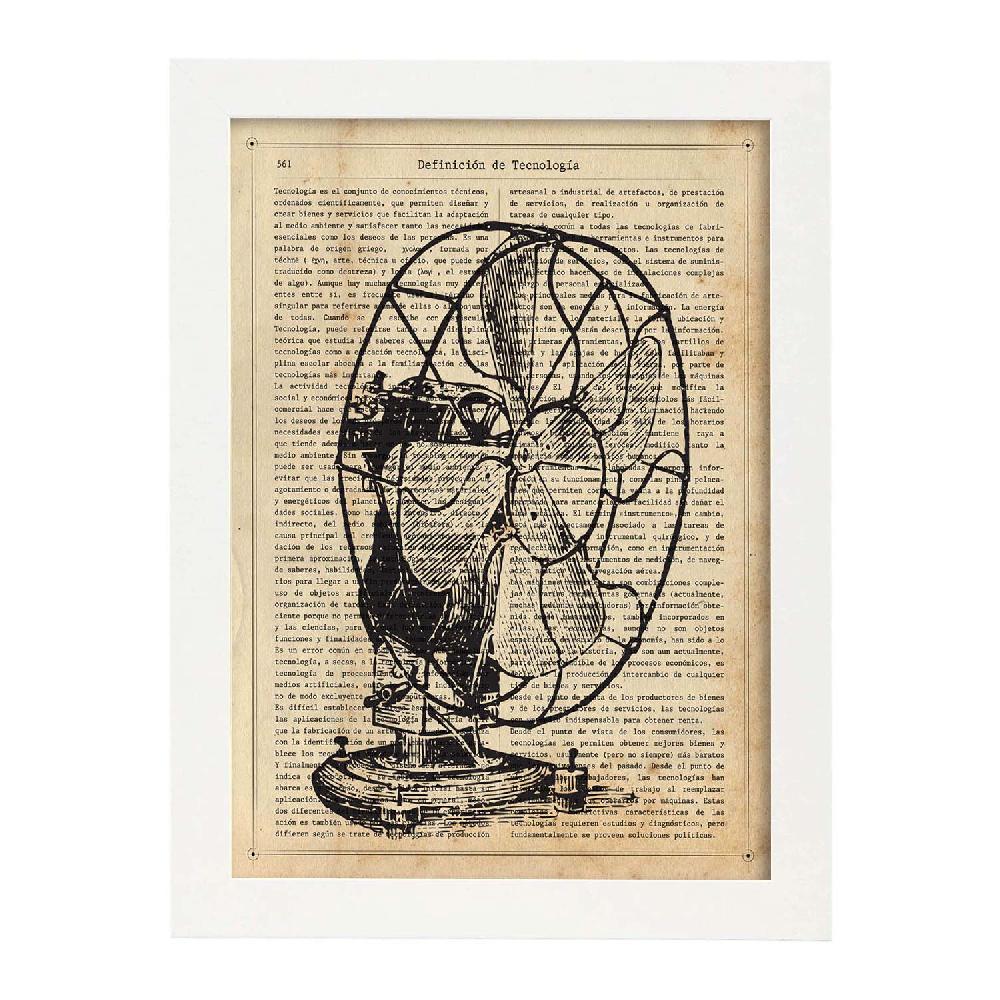 Nacnic Lámina De Ventilador Vintage Con Objetos Antiguos