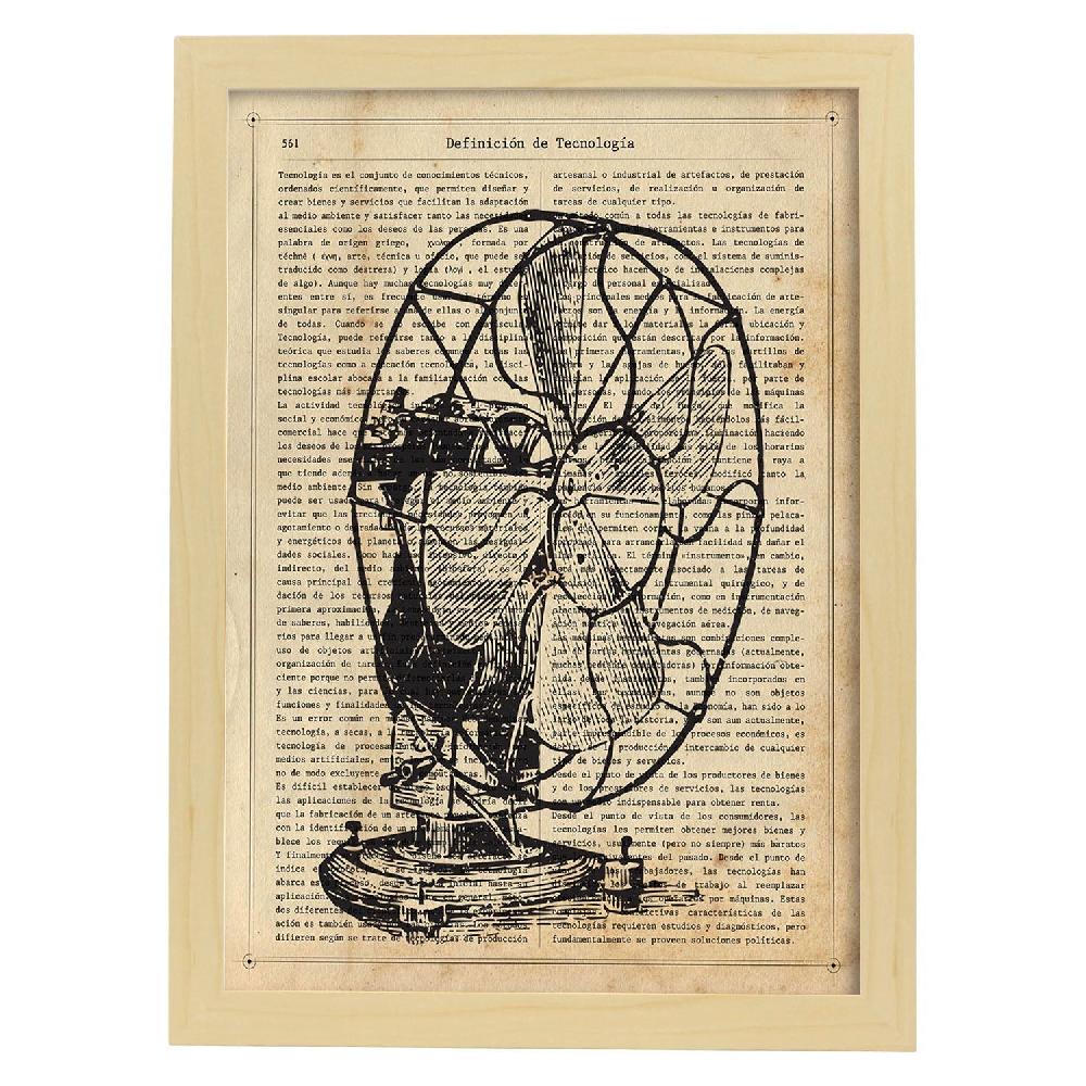 Nacnic Lámina De Ventilador Vintage Con Objetos Antiguos