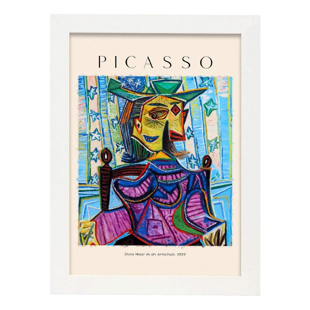 Nacnic Lámina Decorativa De Dora Maar En Un Sillón Inspirada En Picasso