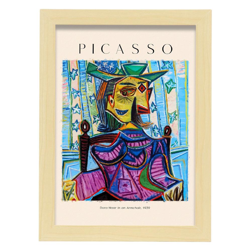 Nacnic Lámina Decorativa De Dora Maar En Un Sillón Inspirada En Picasso
