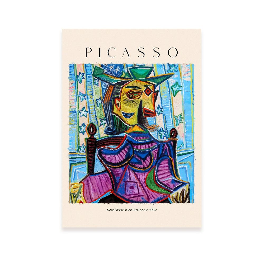 nacnic Lámina decorativa de Dora Maar en un sillón inspirada en Picasso