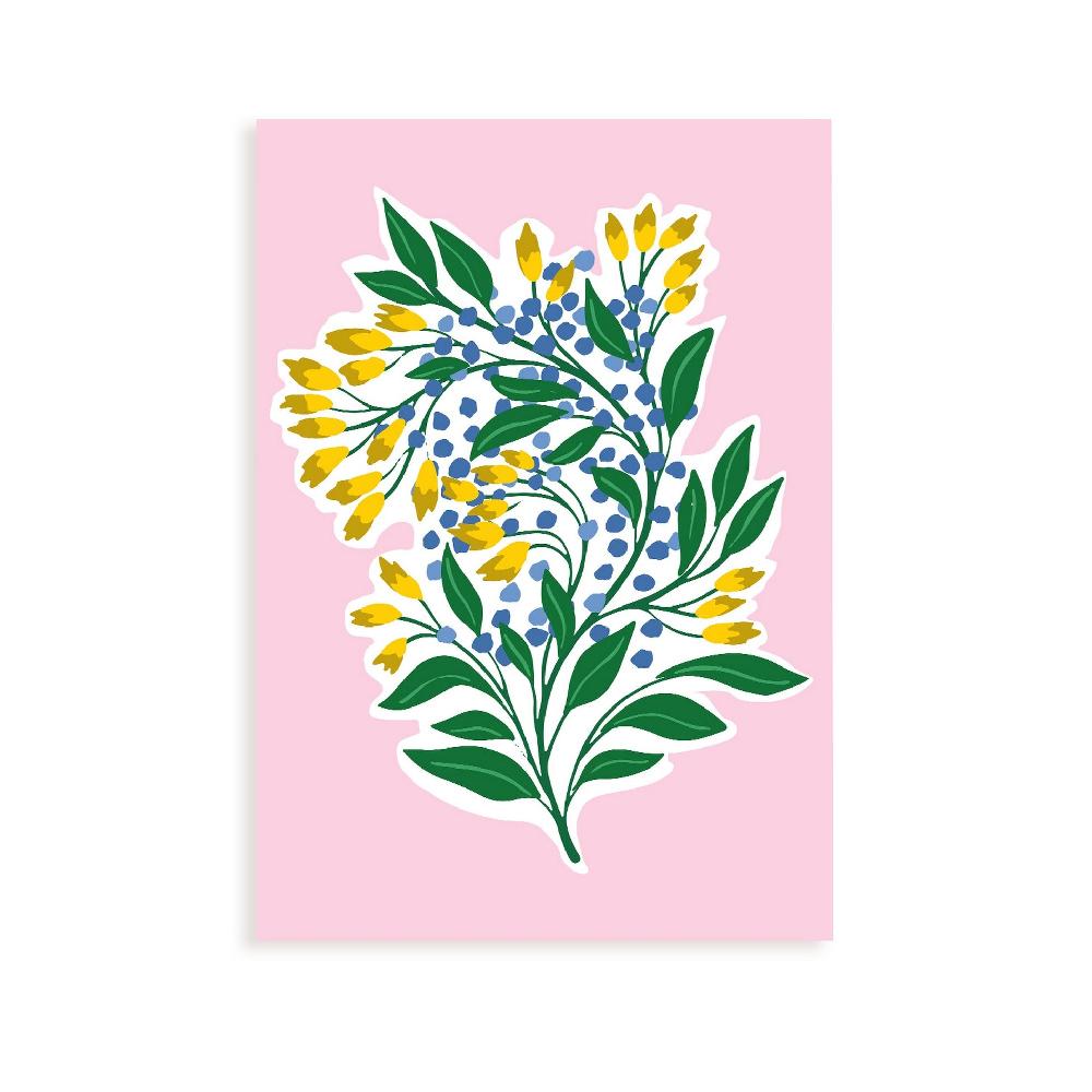 nacnic Lámina decorativa de Flores amarillas y azules
