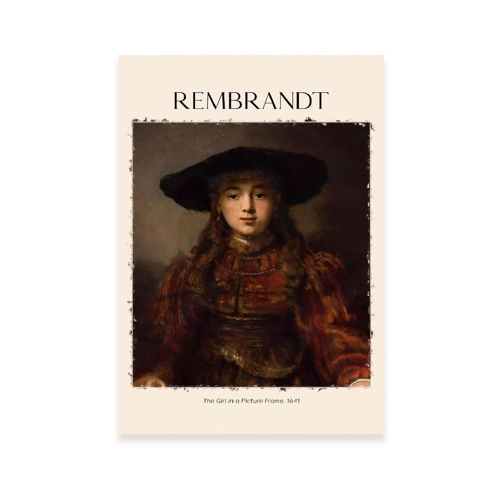 nacnic Lámina decorativa de La chica inspirada en Rembrandt