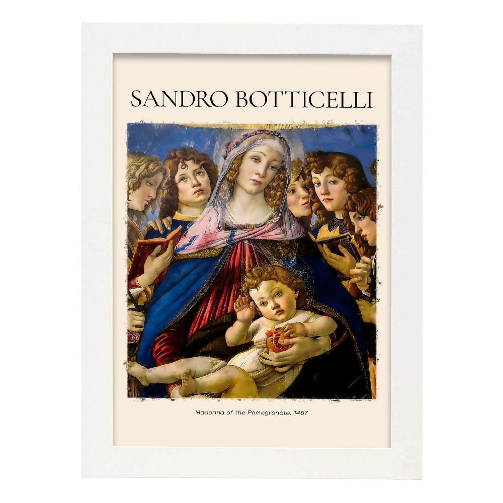 Nacnic Lámina Decorativa De Madonna De La Granada Inspirada En Sandro Botticelli