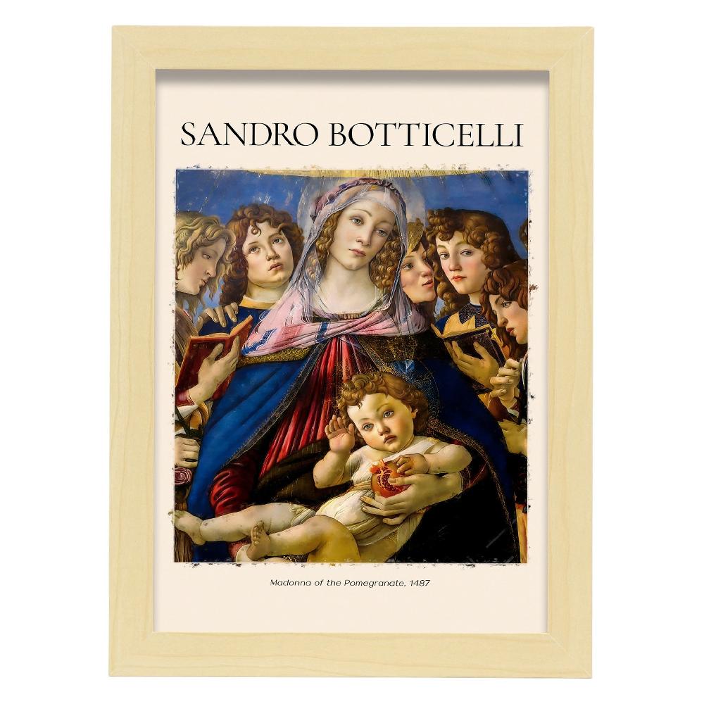 Nacnic Lámina Decorativa De Madonna De La Granada Inspirada En Sandro Botticelli