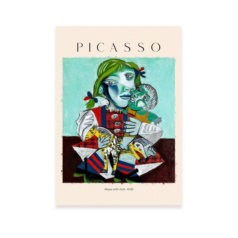 nacnic Lámina decorativa de Maya con muñeca inspirada en Picasso