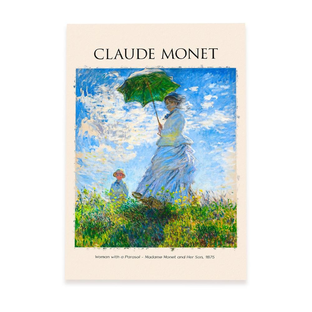 Nacnic Lámina Decorativa De Mujer Con Sombrilla Inspirada En Claude Monet