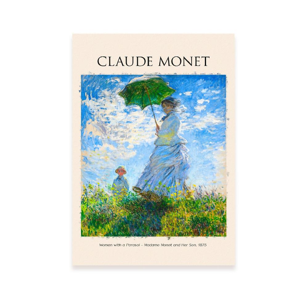 nacnic Lámina decorativa de Mujer con sombrilla inspirada en Claude Monet