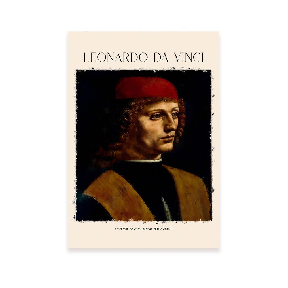 nacnic Lámina decorativa de Músico inspirada en Leonardo da Vinci