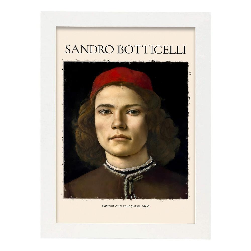 Nacnic Lámina Decorativa De Retrato De Un Joven Inspirada En Sandro Botticelli