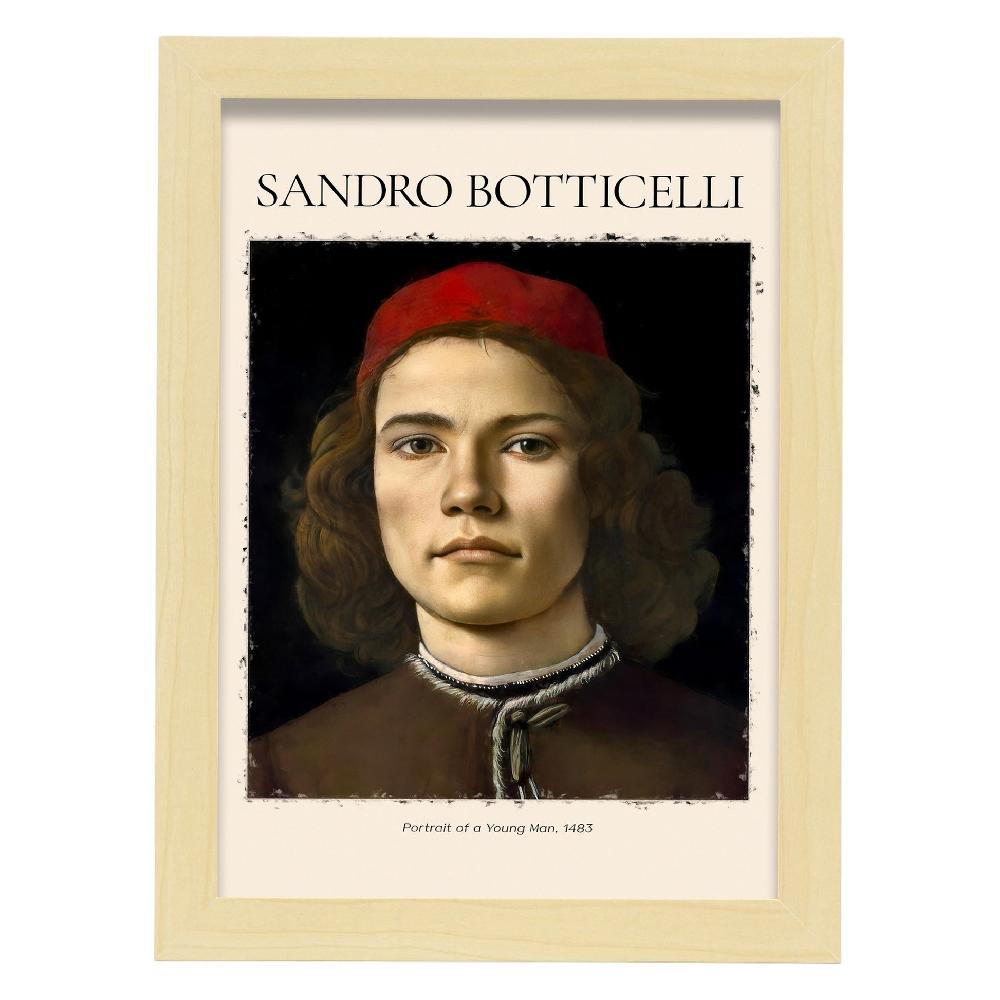 Nacnic Lámina Decorativa De Retrato De Un Joven Inspirada En Sandro Botticelli