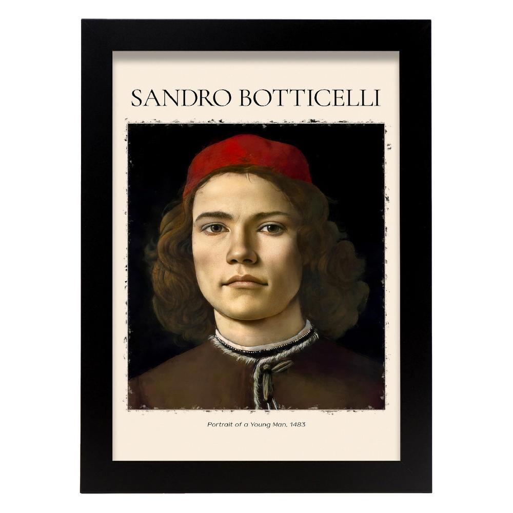 Nacnic Lámina Decorativa De Retrato De Un Joven Inspirada En Sandro Botticelli