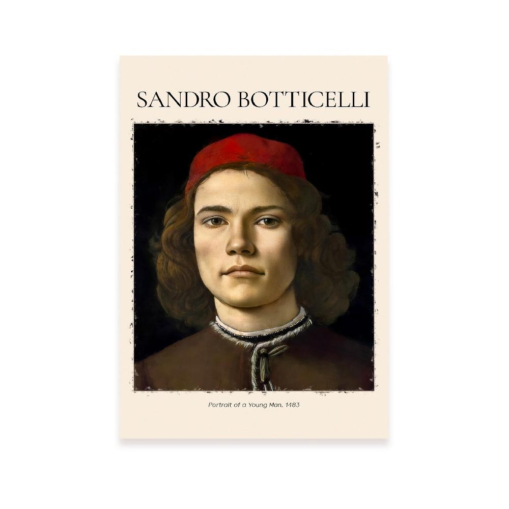 nacnic Lámina decorativa de Retrato de un joven inspirada en Sandro Botticelli