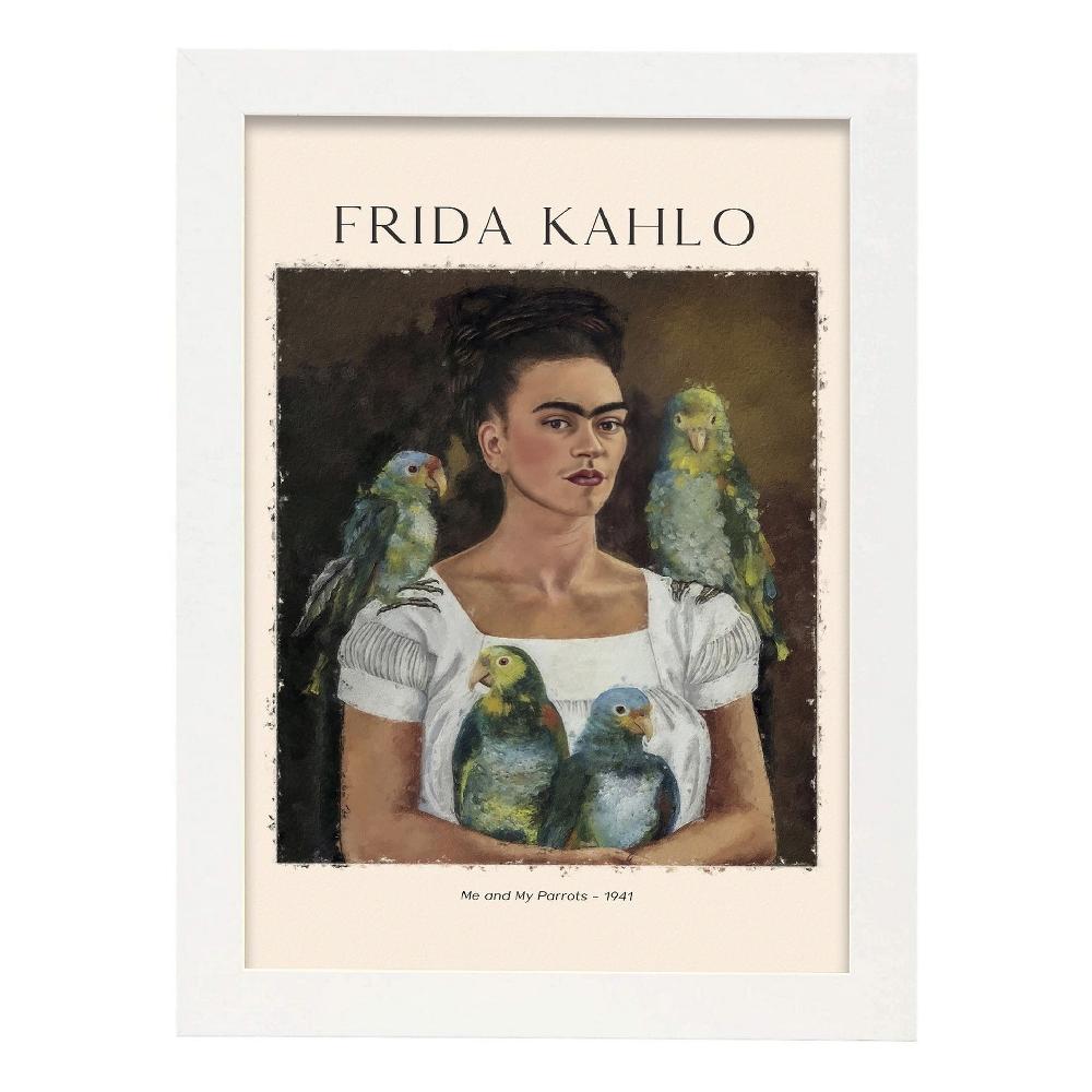 Nacnic Lámina Decorativa De Yo Y Mis Loros Inspirada En Frida Kahlo