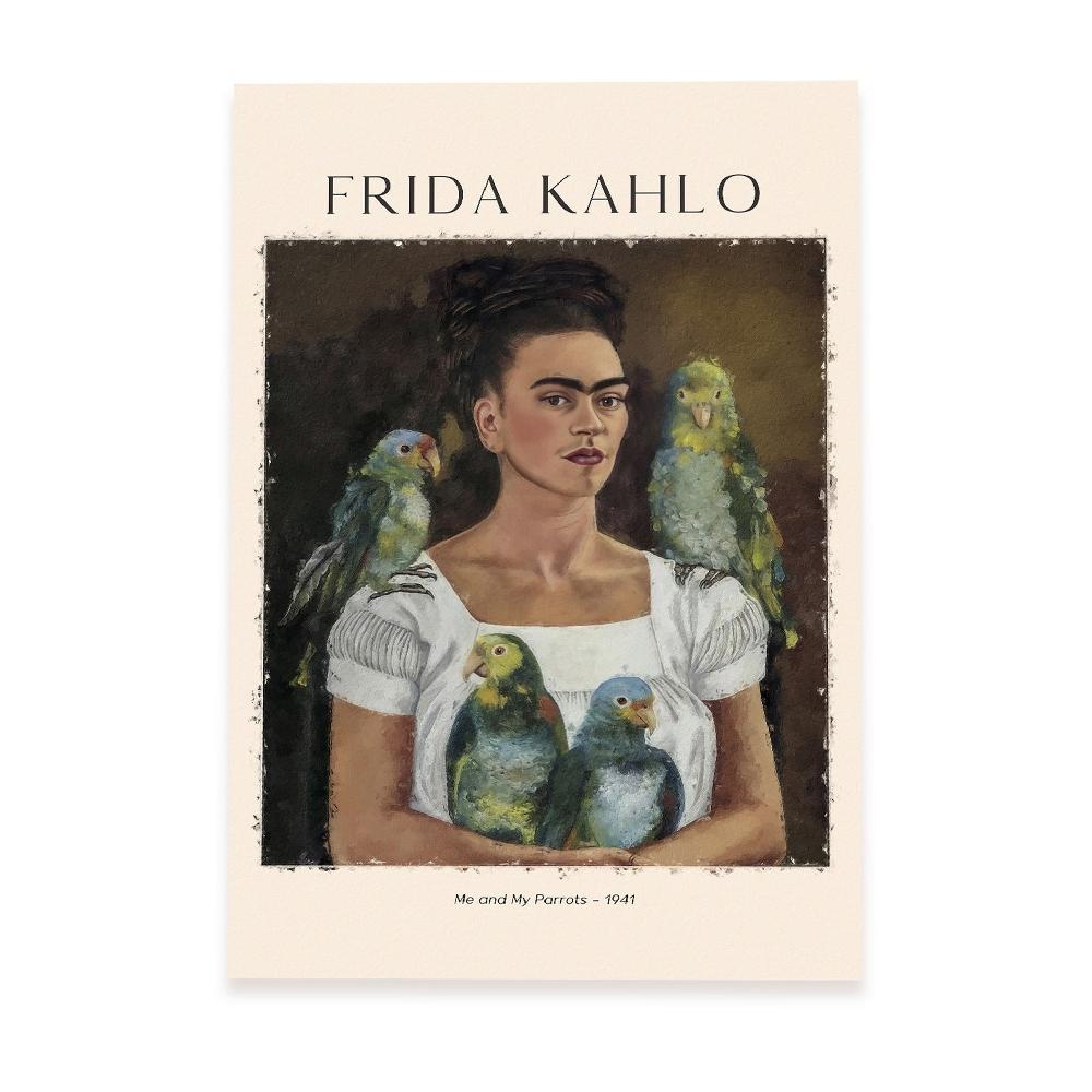 Nacnic Lámina Decorativa De Yo Y Mis Loros Inspirada En Frida Kahlo