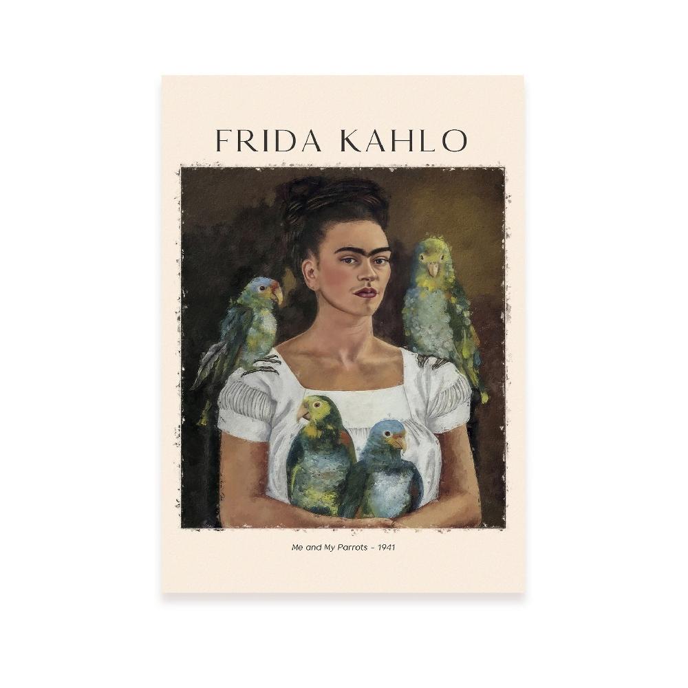 nacnic Lámina decorativa de Yo y mis loros inspirada en Frida Kahlo